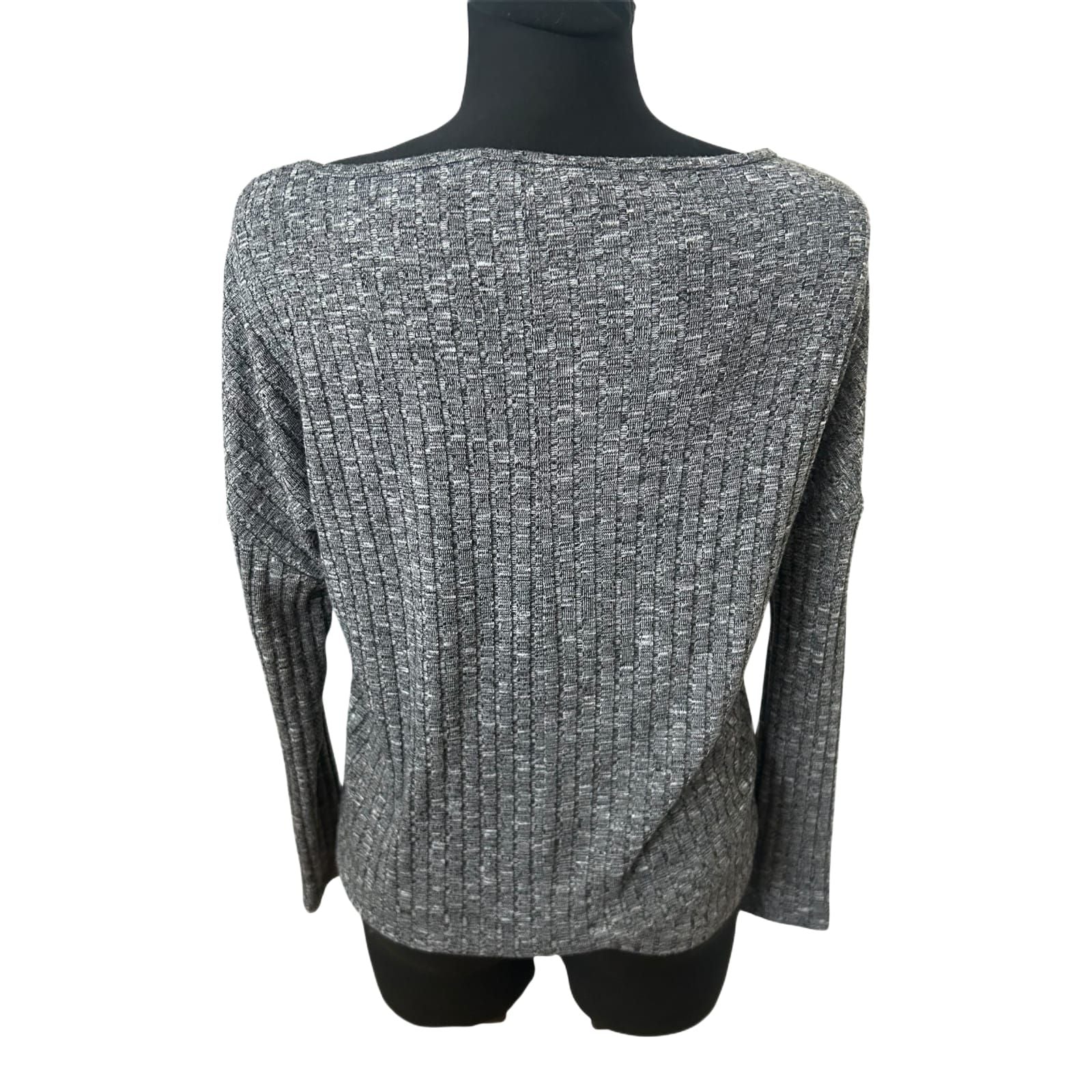 Only Damen Pullover S Grau Strukturmuster Langarm Stretch Modern Elegant