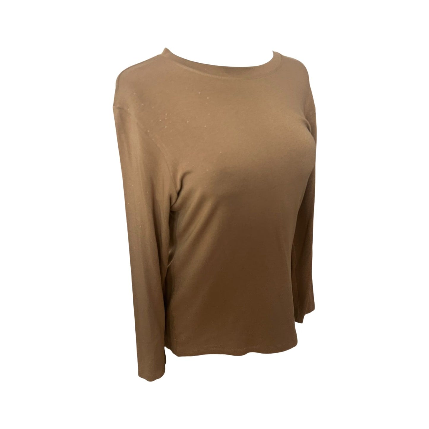 Jobis Damen Pullover Größe 42 Braun Glitzer Langarm Stretch Elegant