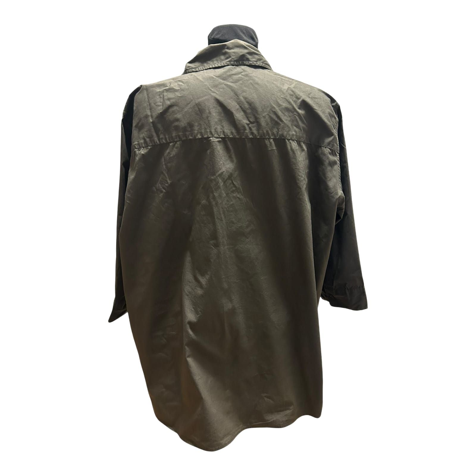 H&M Damen Bluse Khaki Gr 2XL Baumwolle 3/4 Arm Hemdbluse Casual Gross