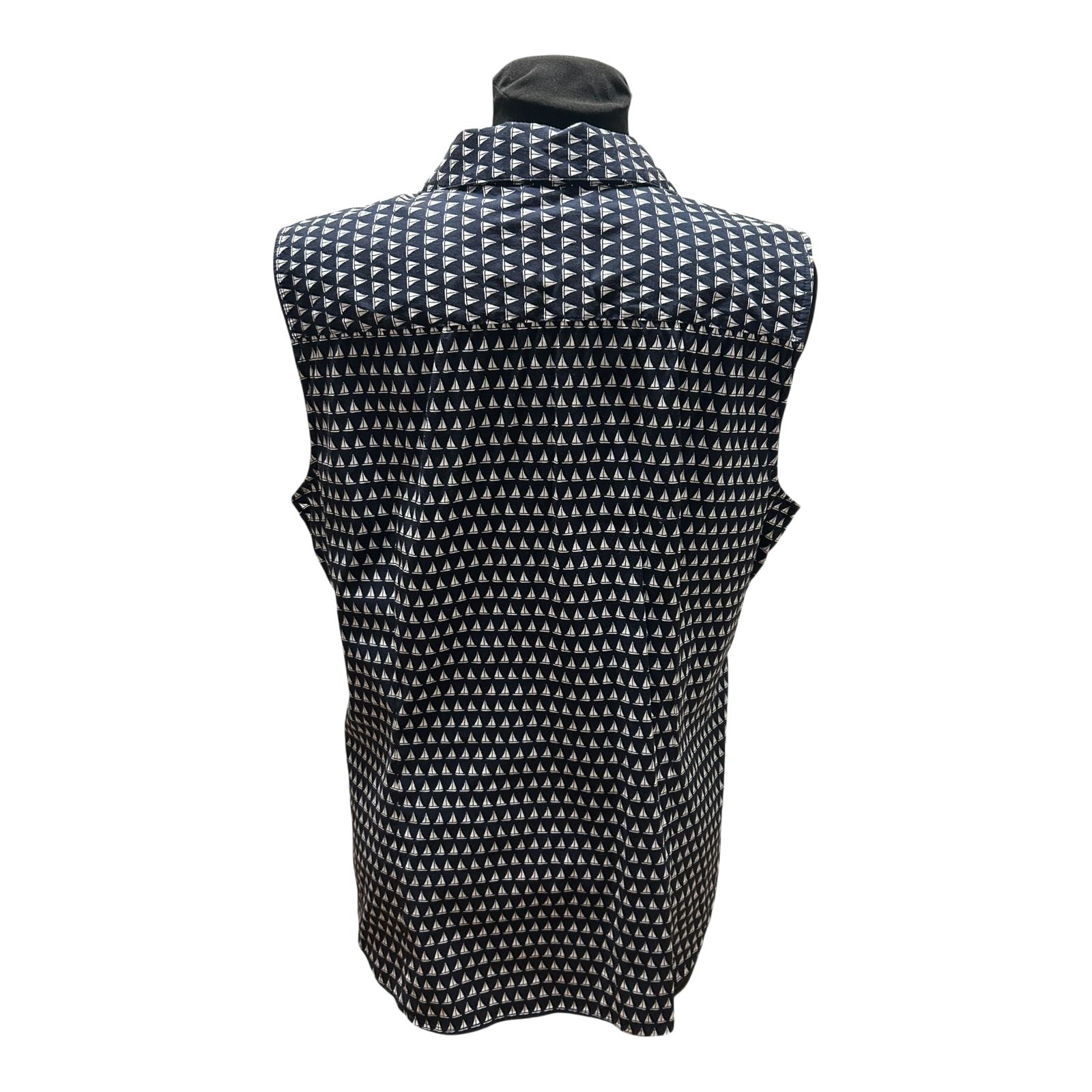 Charter Club Damen Bluse Dunkelblau Weiß Gr 46 Baumwolle Stretch Maritim