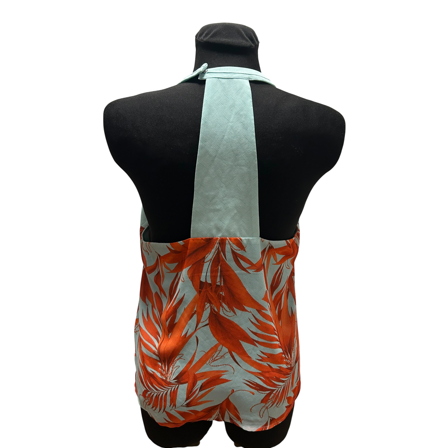 H&M Damen Bluse Mint Gr 40 Halterneck Muster Sommer Leicht Elegant Chic