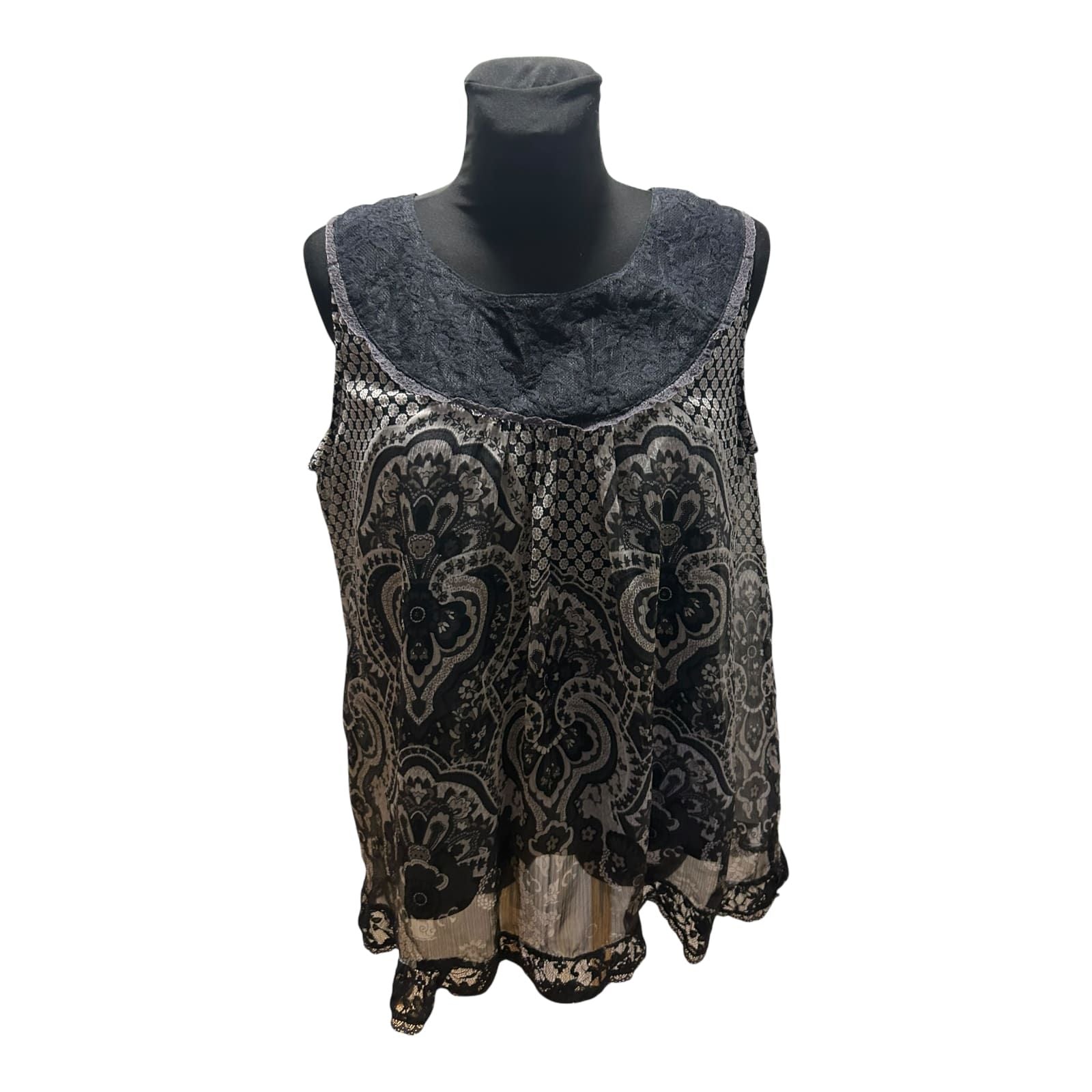 NKD Damen Bluse Schwarz Gr 48 Spitze Transparent Elegant Festlich Chic