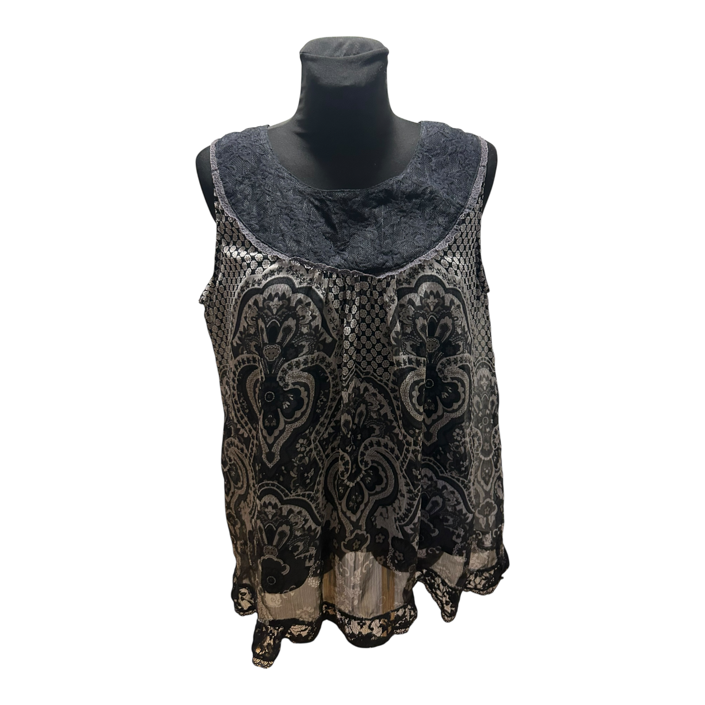 NKD Damen Bluse Schwarz Gr 48 Spitze Transparent Elegant Festlich Chic