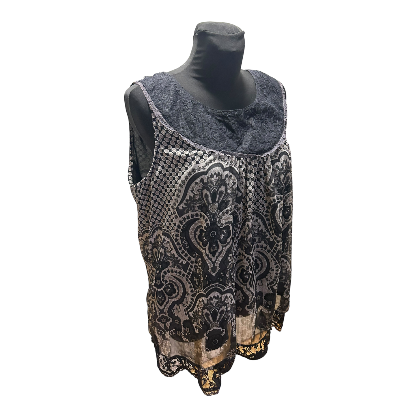 NKD Damen Bluse Schwarz Gr 48 Spitze Transparent Elegant Festlich Chic