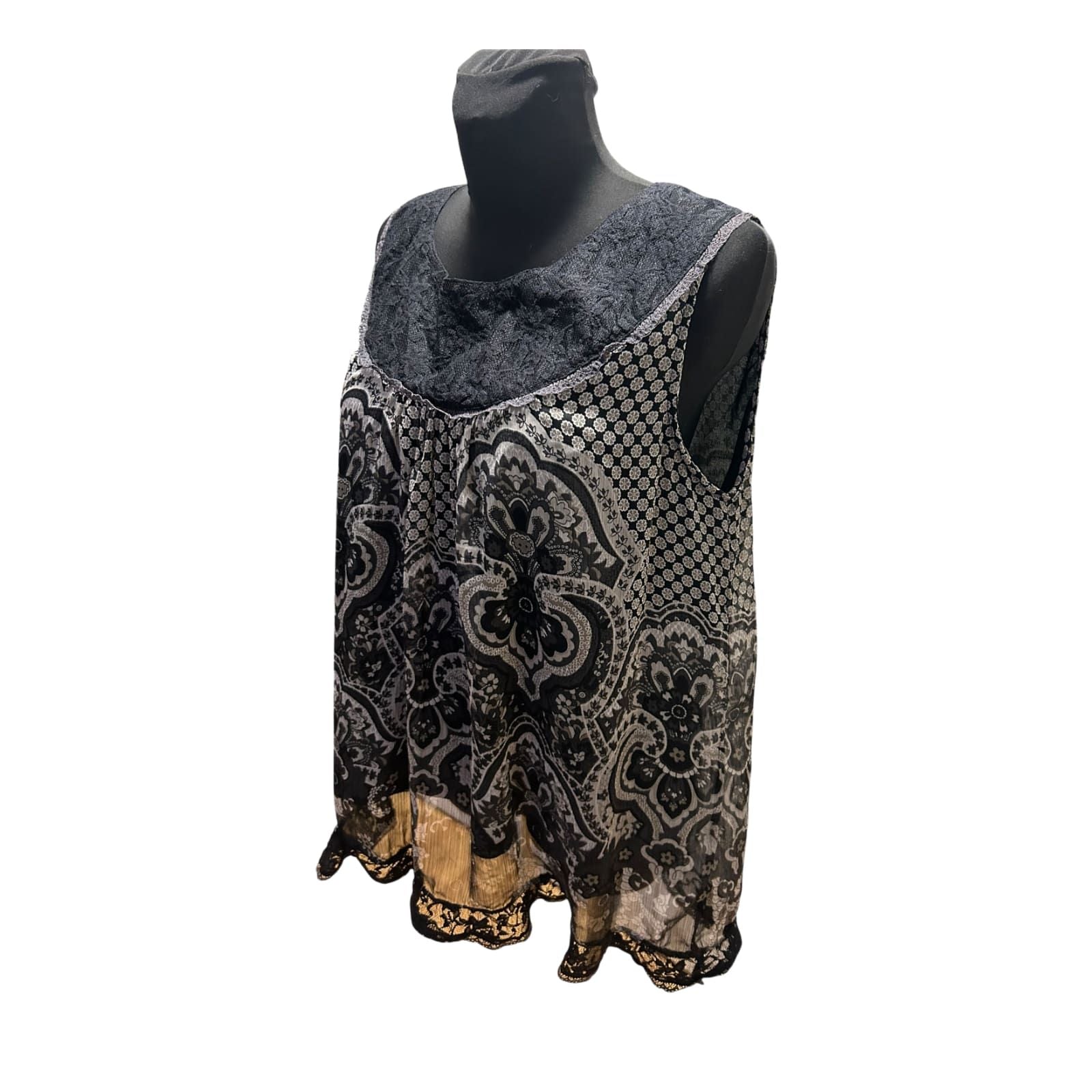 NKD Damen Bluse Schwarz Gr 48 Spitze Transparent Elegant Festlich Chic