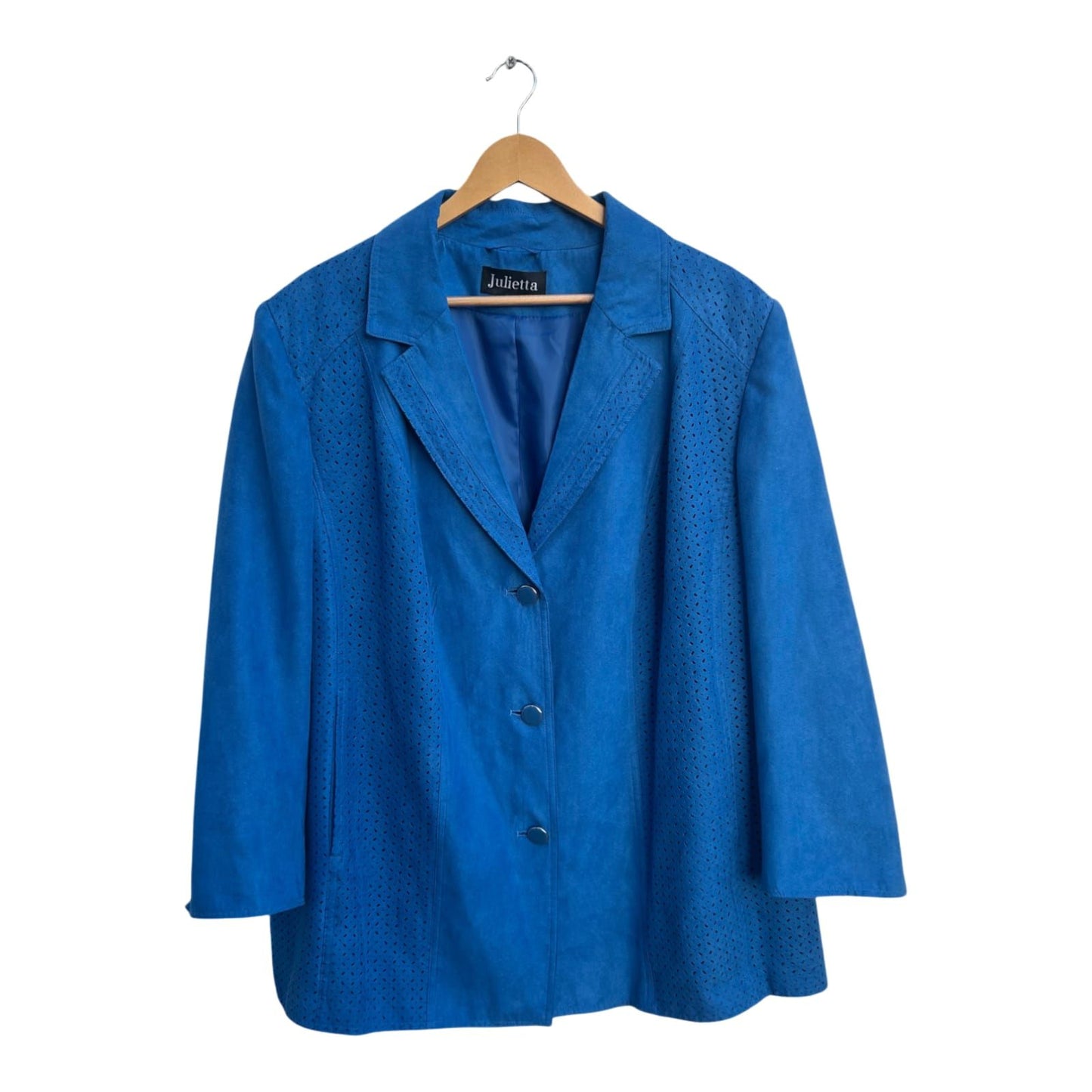 Julietta Damen Jacke Gr 48 50 Blau Polyester Futter Leicht Elegant Klassisch Chic