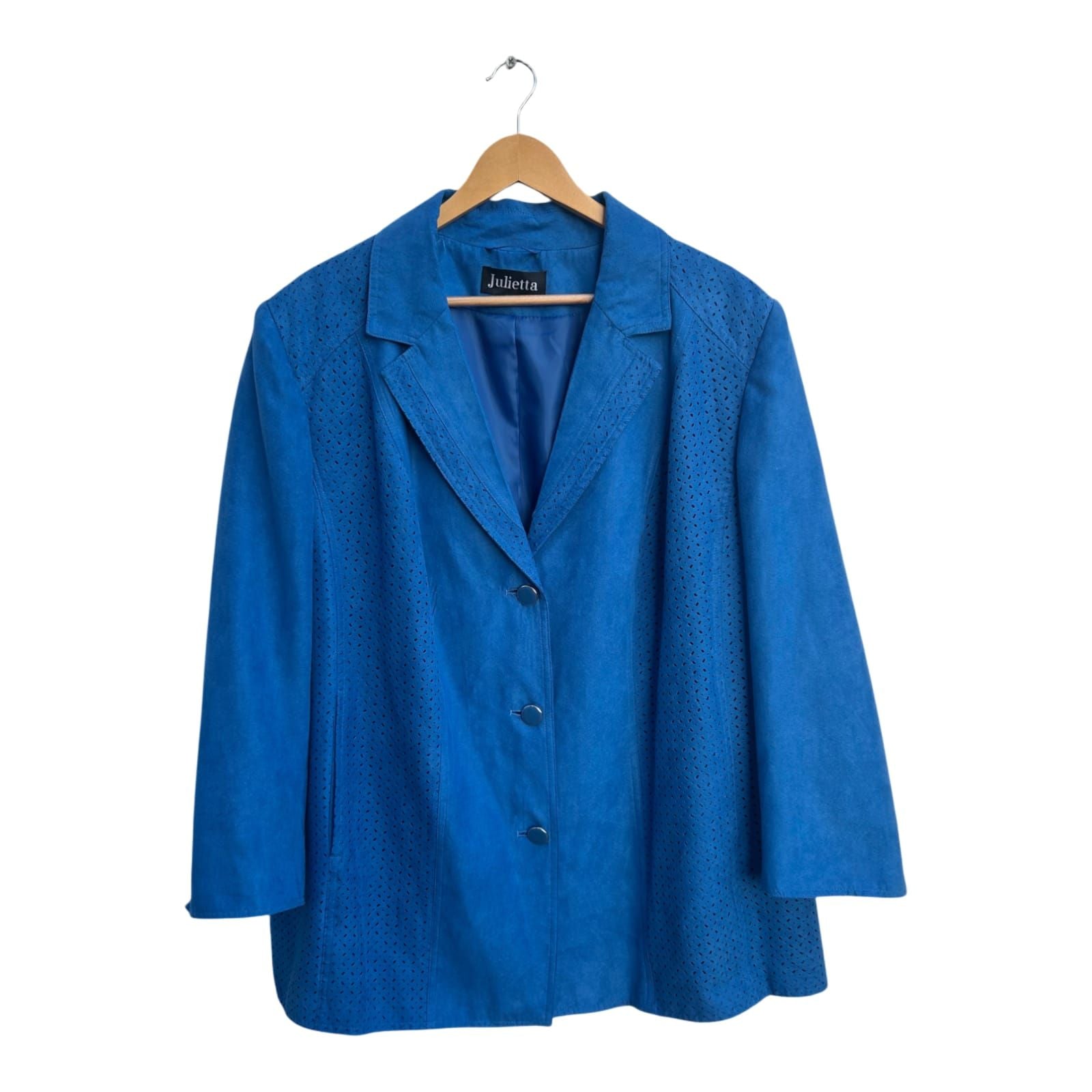 Julietta Damen Jacke Gr 48 50 Blau Polyester Futter Leicht Elegant Klassisch Chic