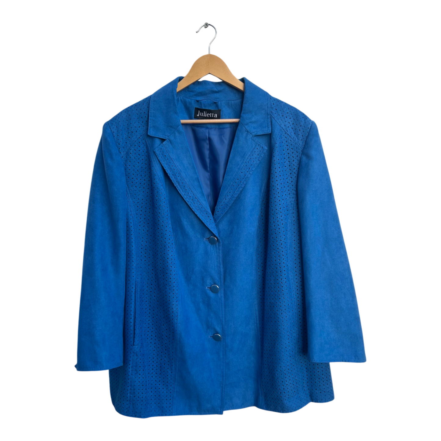 Julietta Damen Jacke Gr 48 50 Blau Polyester Futter Leicht Elegant Klassisch Chic