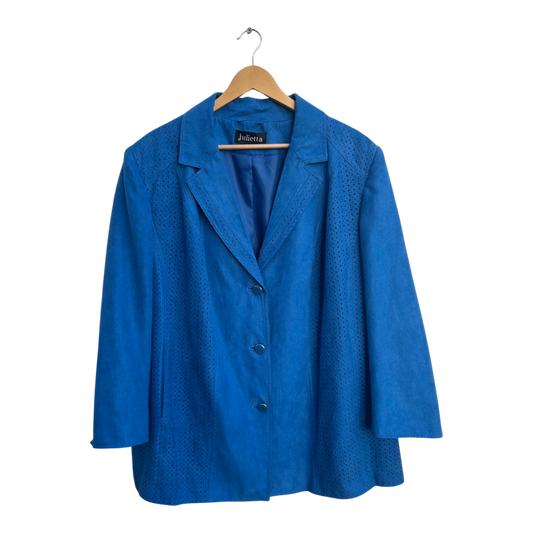 Julietta Damen Jacke Gr 48 50 Blau Polyester Futter Leicht Elegant Klassisch Chic