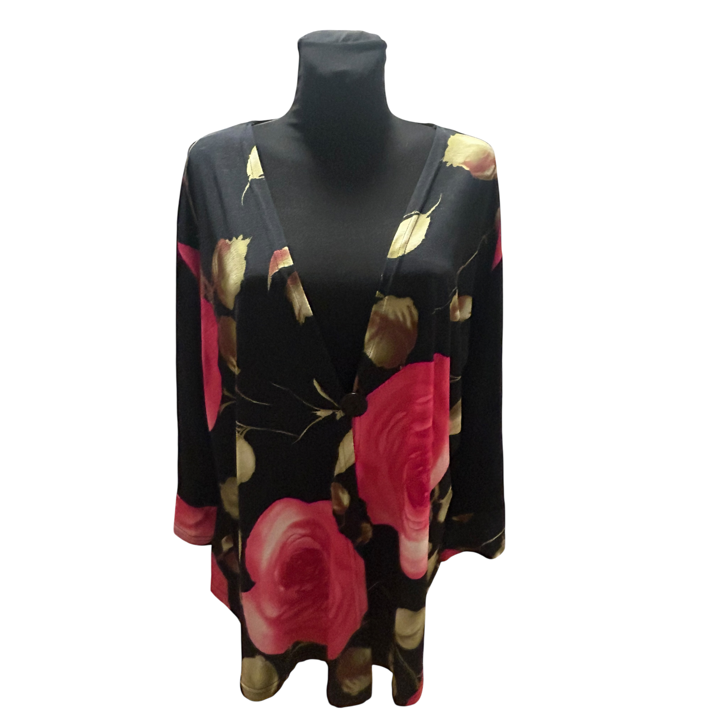 SNEKI 2 Millenium Paris Bluse Damen Gr 50 Schwarz Pink Viskose Elasthan