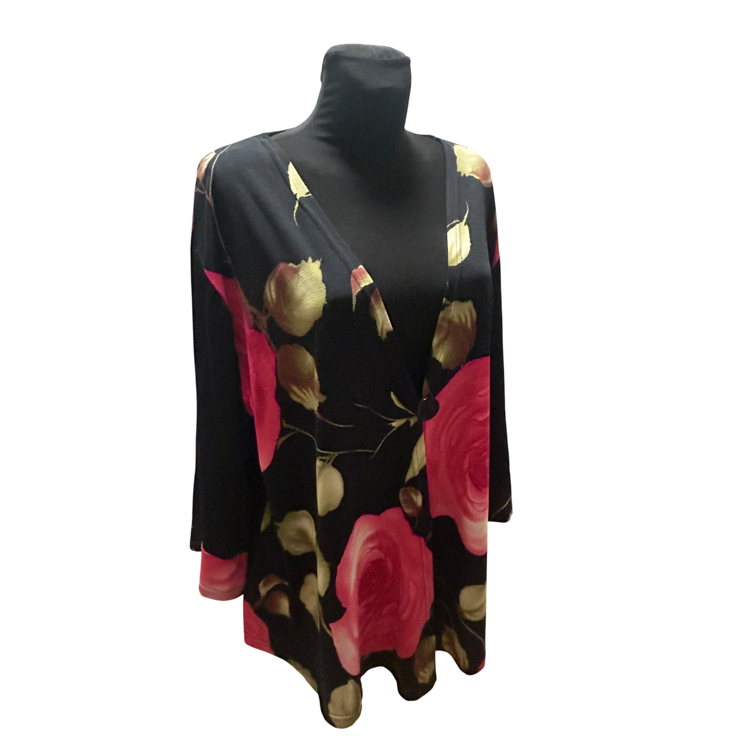 SNEKI 2 Millenium Paris Bluse Damen Gr 50 Schwarz Pink Viskose Elasthan