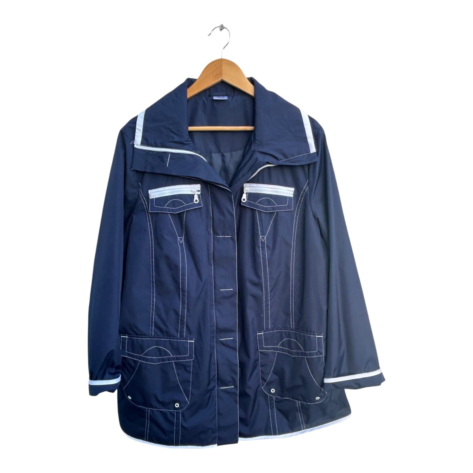 Julietta Damen Jacke Gr 48 Blau Polyester Futter Taschen Elegant Übergangsjacke Chic
