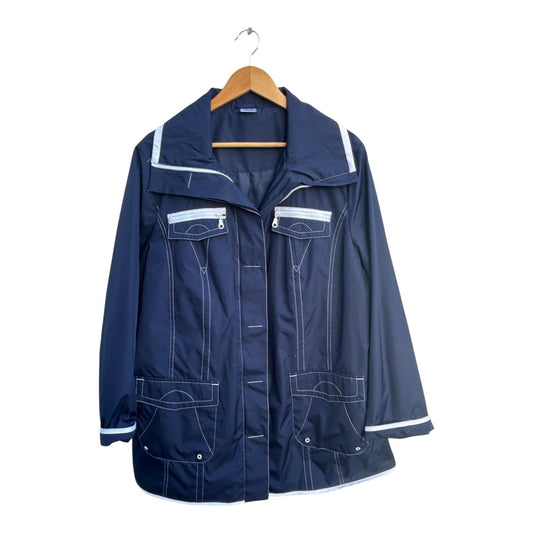 Julietta Damen Jacke Gr 48 Blau Polyester Futter Taschen Elegant Übergangsjacke Chic