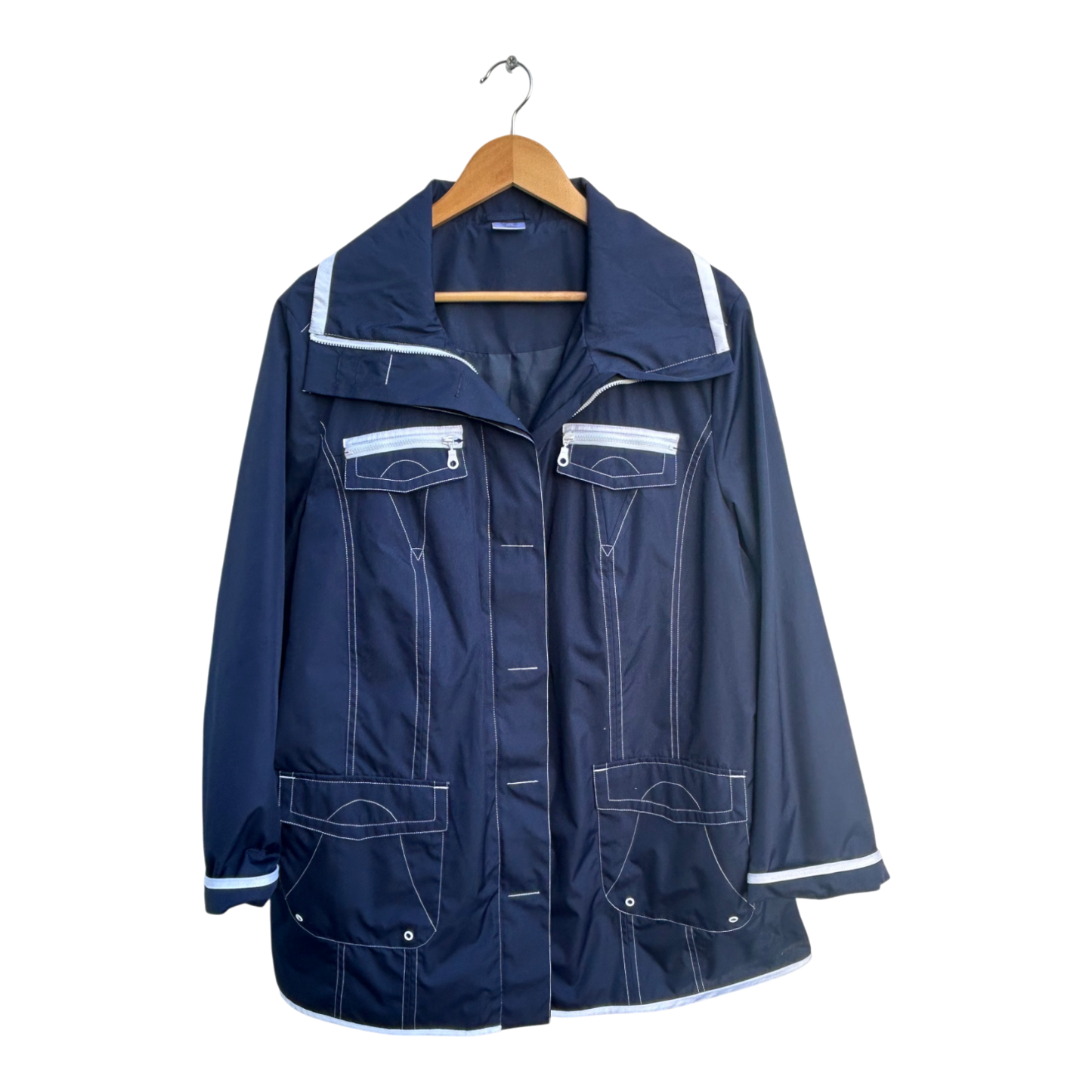 Julietta Damen Jacke Gr 48 Blau Polyester Futter Taschen Elegant Übergangsjacke Chic