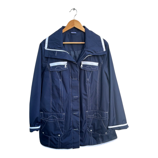 Julietta Damen Jacke Gr 48 Blau Polyester Futter Taschen Elegant Übergangsjacke Chic