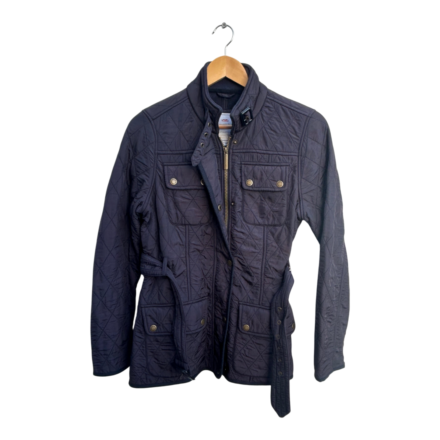 Harvey & Jones Damen Jacke Gr S 36 Steppjacke Brooke Blau Polyester Gürtel England