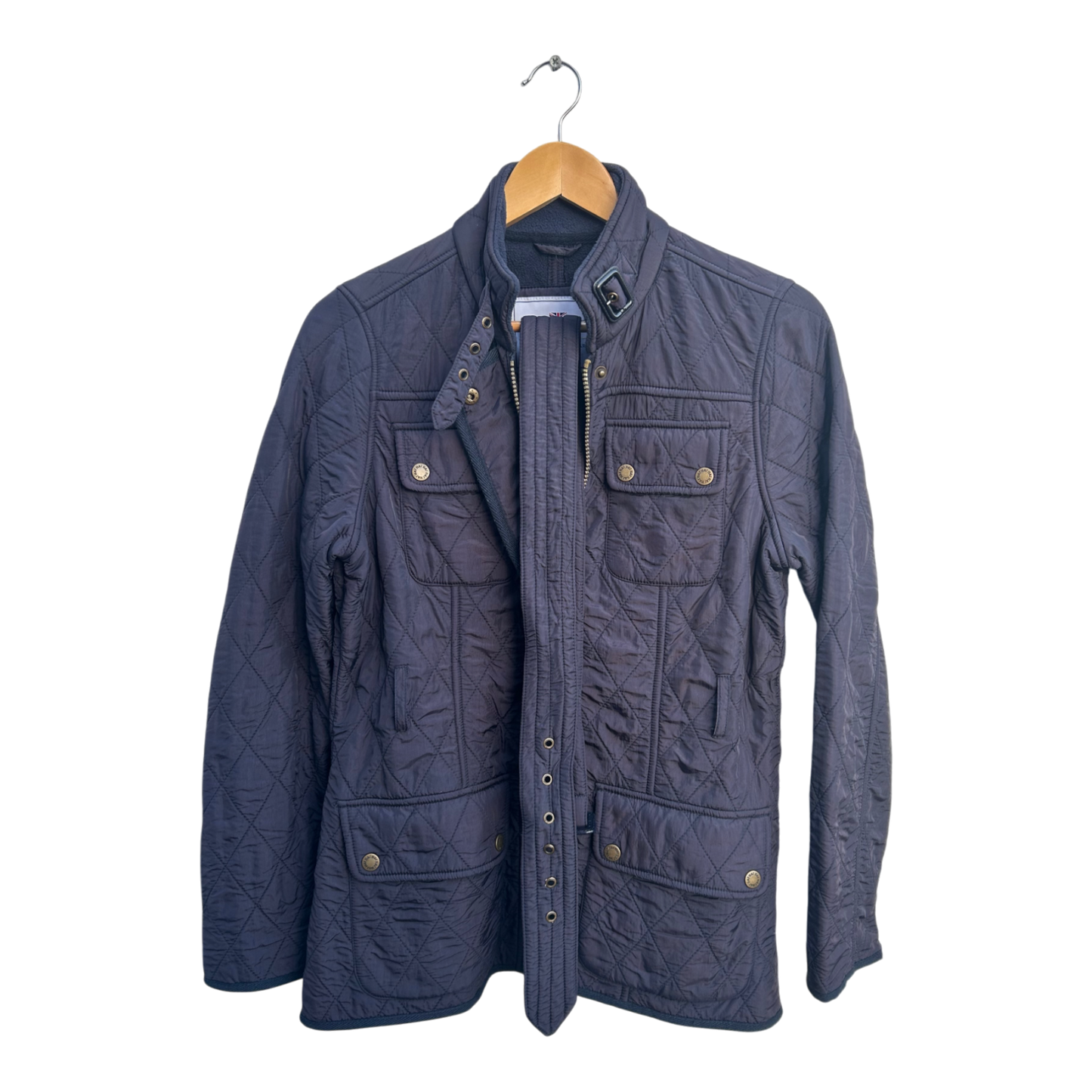 Harvey & Jones Damen Jacke Gr S 36 Steppjacke Brooke Blau Polyester Gürtel England