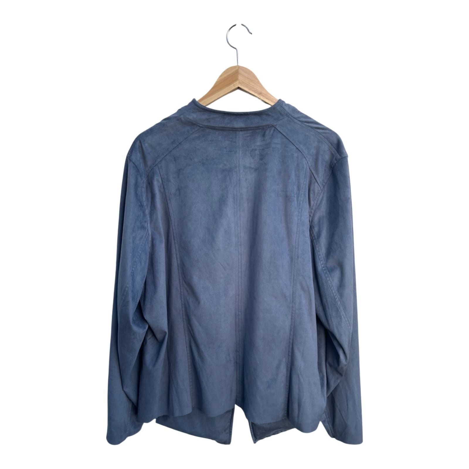 UP2Fashion Jacke Damen Gr 52 Blau Bikerstyle Reißverschluss Langarm Modern