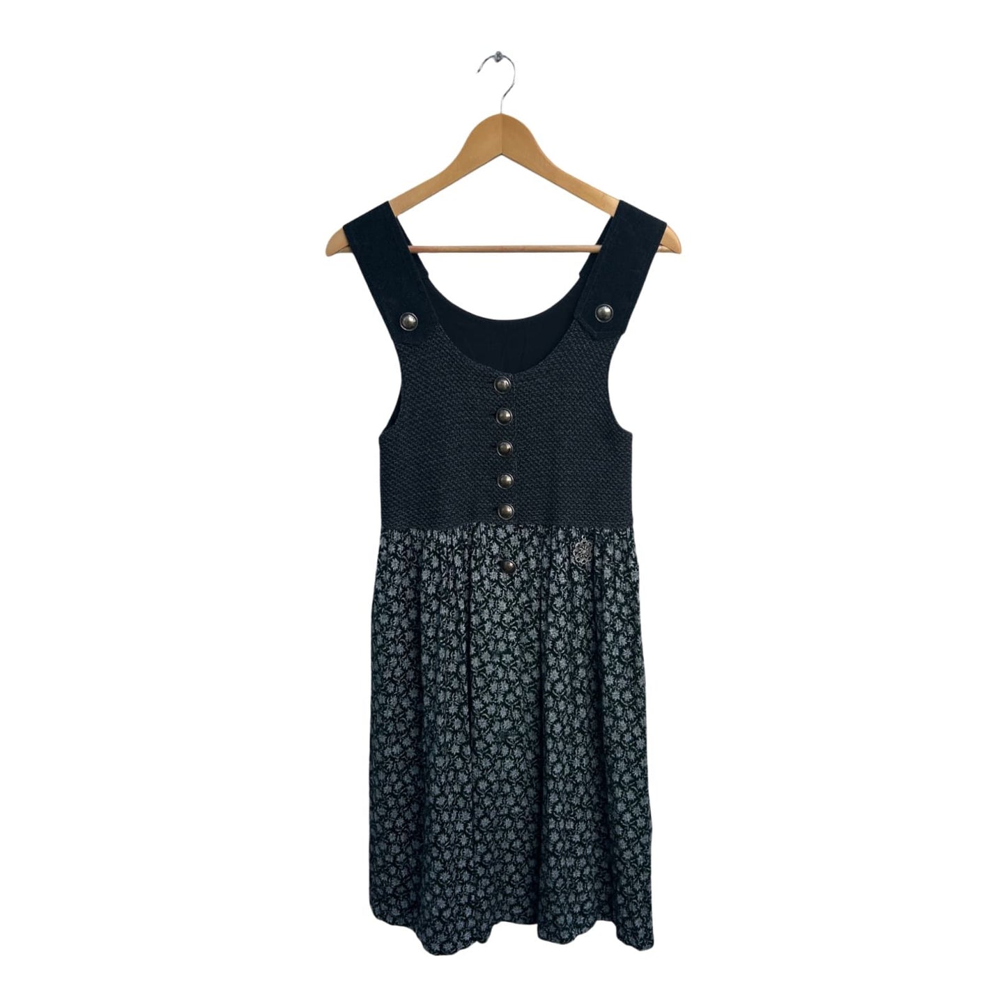 Trachtenkleid Dirndl Damen Gr S 36 Grau Edelweiß Knöpfe Traditionell Oktoberfest