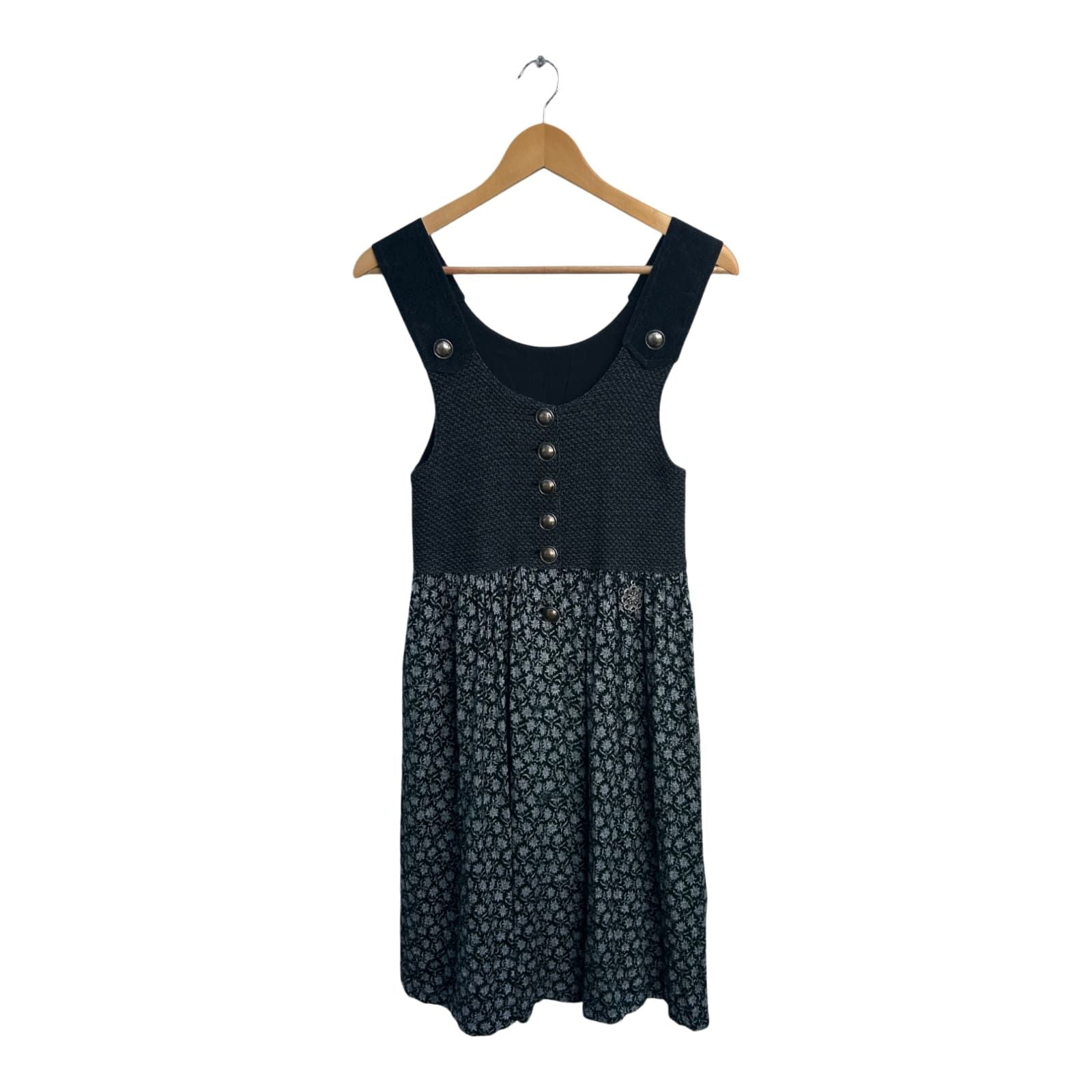 Trachtenkleid Dirndl Damen Gr S 36 Grau Edelweiß Knöpfe Traditionell Oktoberfest