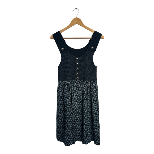 Trachtenkleid Dirndl Damen Gr S 36 Grau Edelweiß Knöpfe Traditionell Oktoberfest