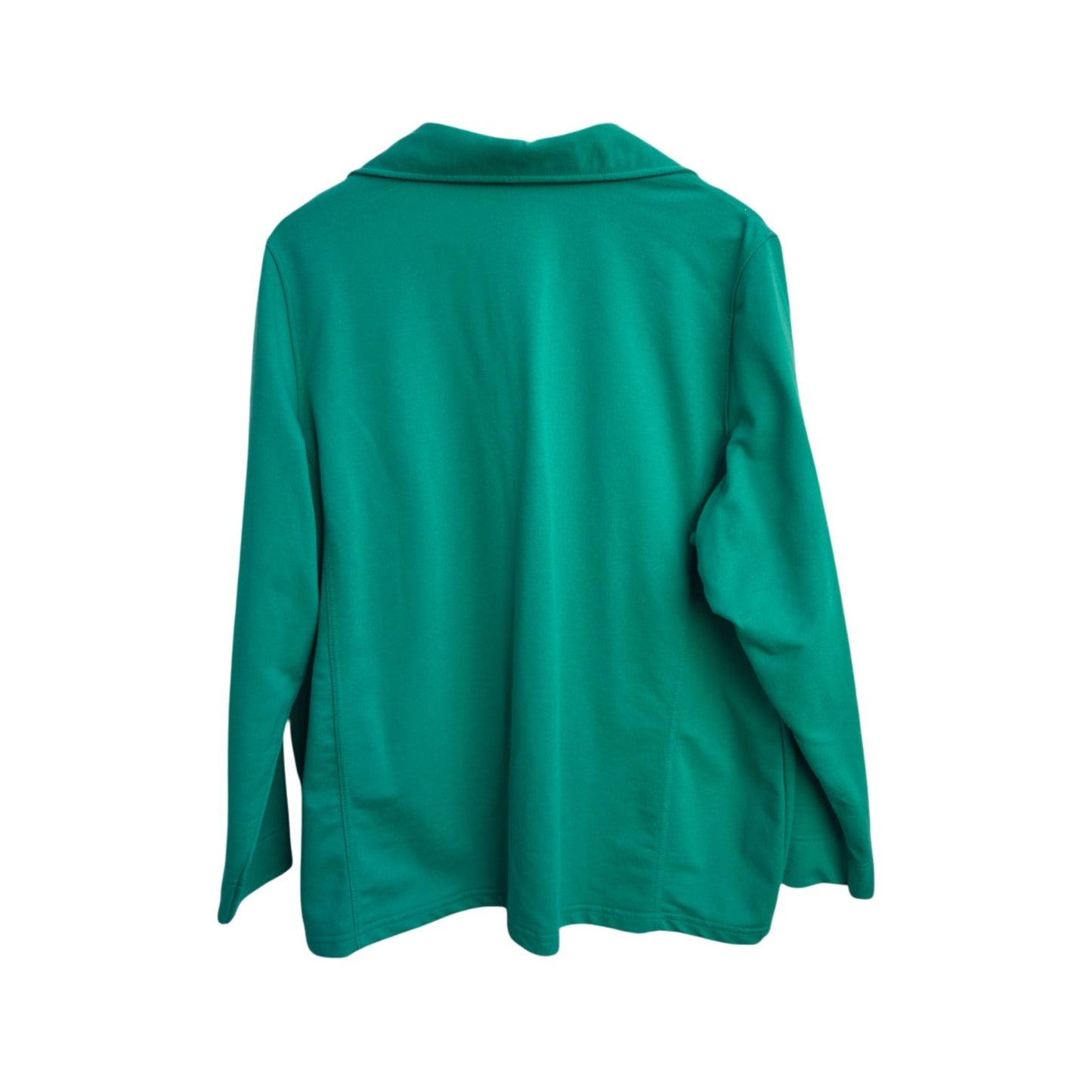 Collection L Damen Jacke Gr 50 Grün Sweatshirtstoff Baumwolle Polyester Ohne Futter