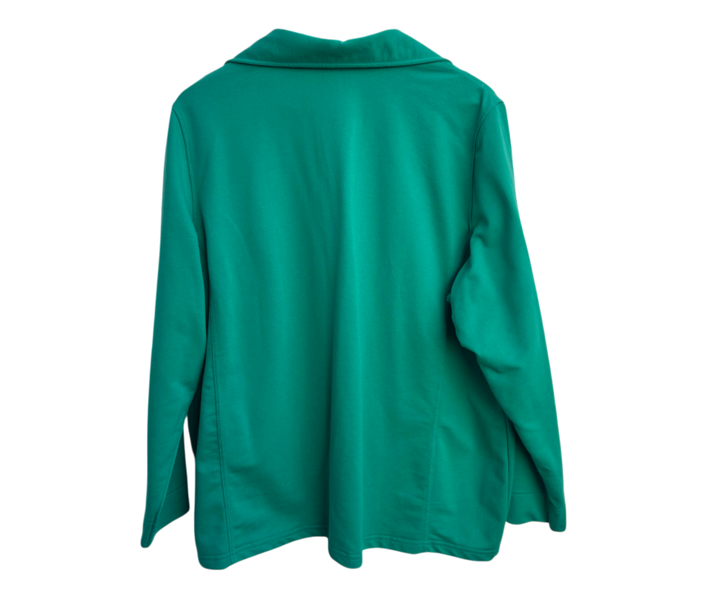 Collection L Damen Jacke Gr 50 Grün Sweatshirtstoff Baumwolle Polyester Ohne Futter