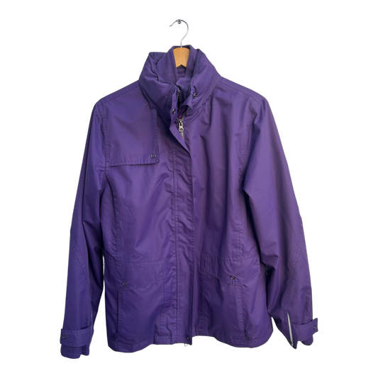 TCM Damen Outdoorjacke Gr 40 Lila Fleece Innenjacke Kapuze Winddicht Wetterfest