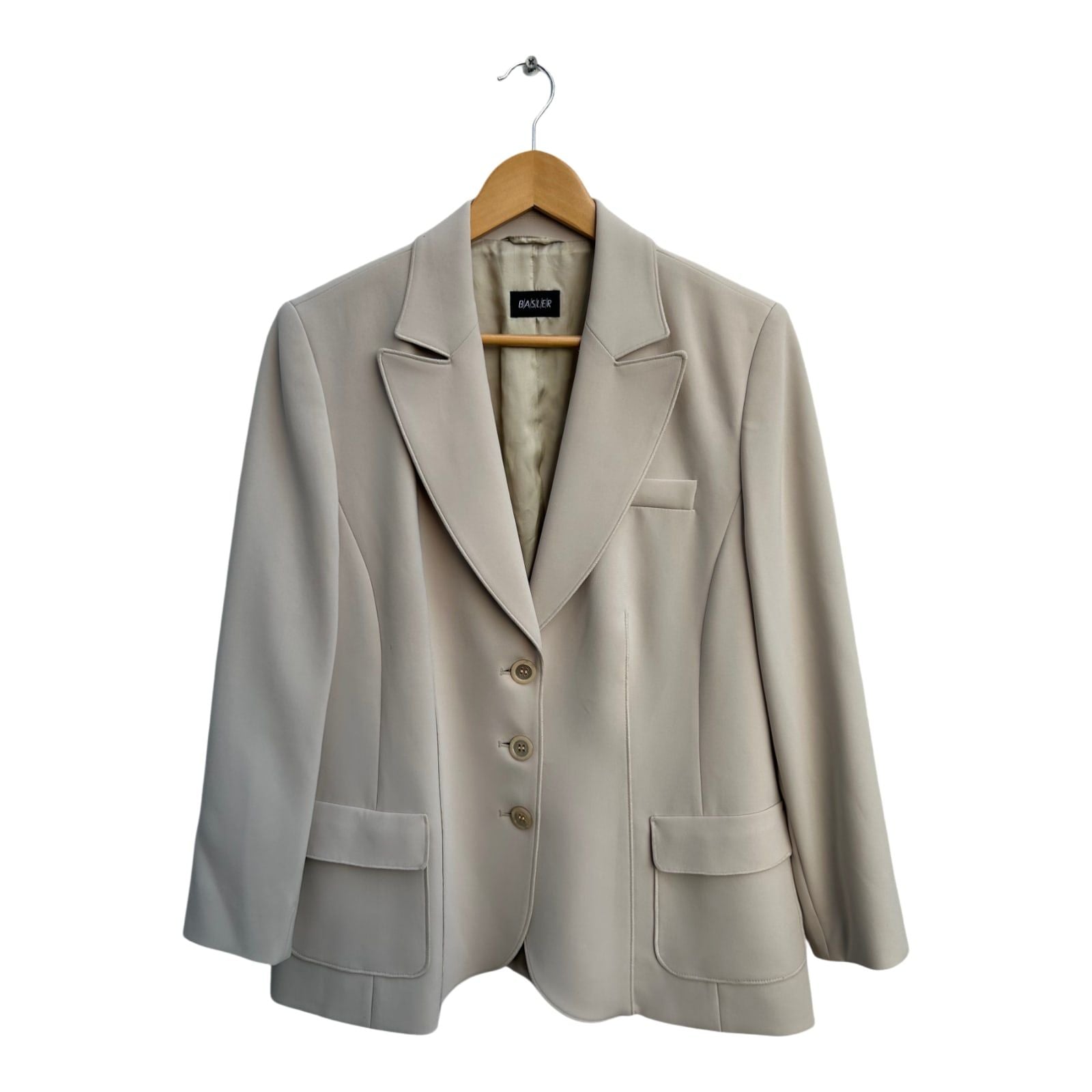 Basler Blazer Damen Gr 42 Beige Klassisch Elegant Triacetat Poly Viskose Futter