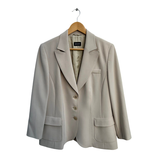 Basler Blazer Damen Gr 42 Beige Klassisch Elegant Triacetat Poly Viskose Futter