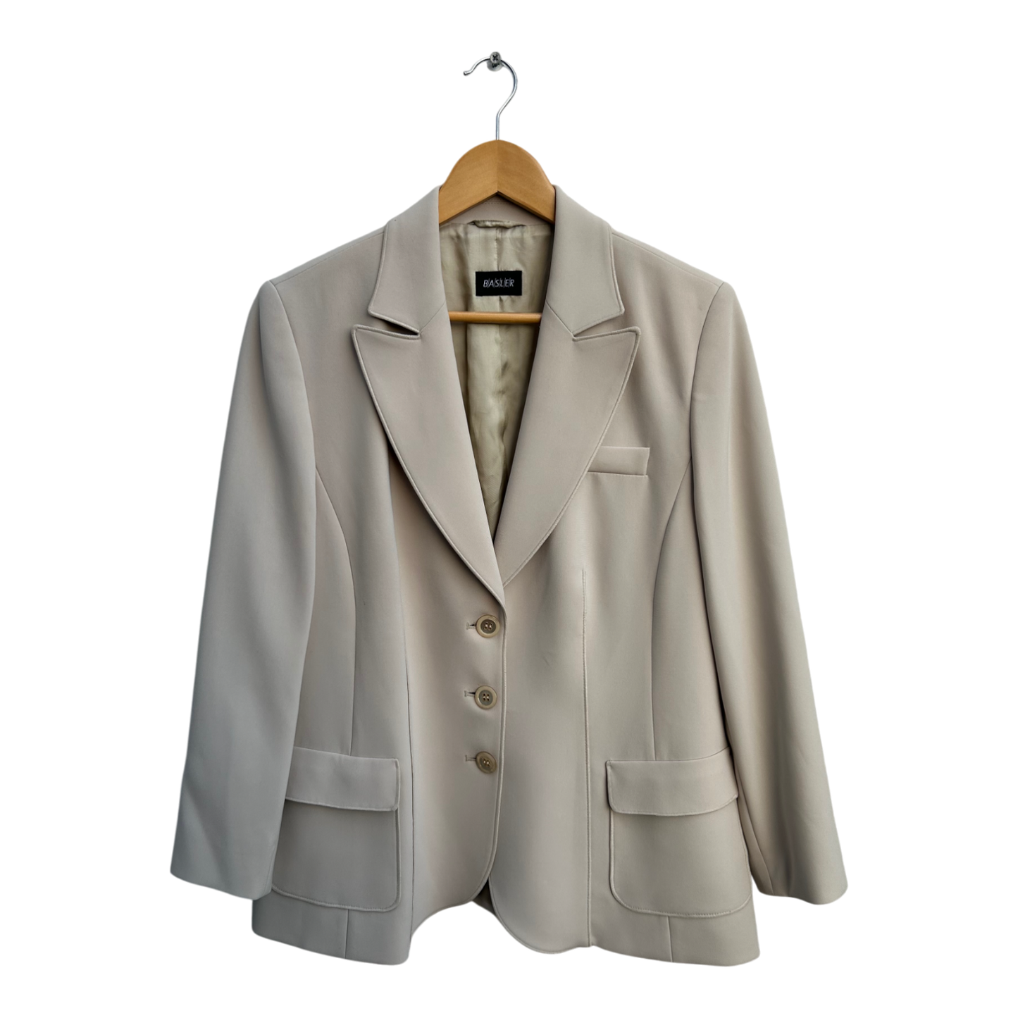 Basler Blazer Damen Gr 42 Beige Klassisch Elegant Triacetat Poly Viskose Futter