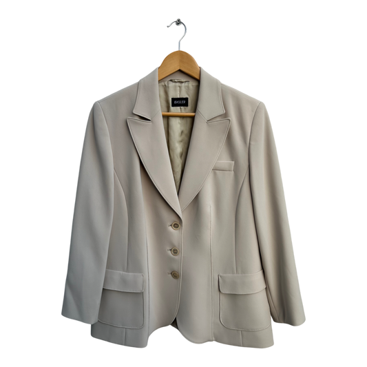 Basler Blazer Damen Gr 42 Beige Klassisch Elegant Triacetat Poly Viskose Futter
