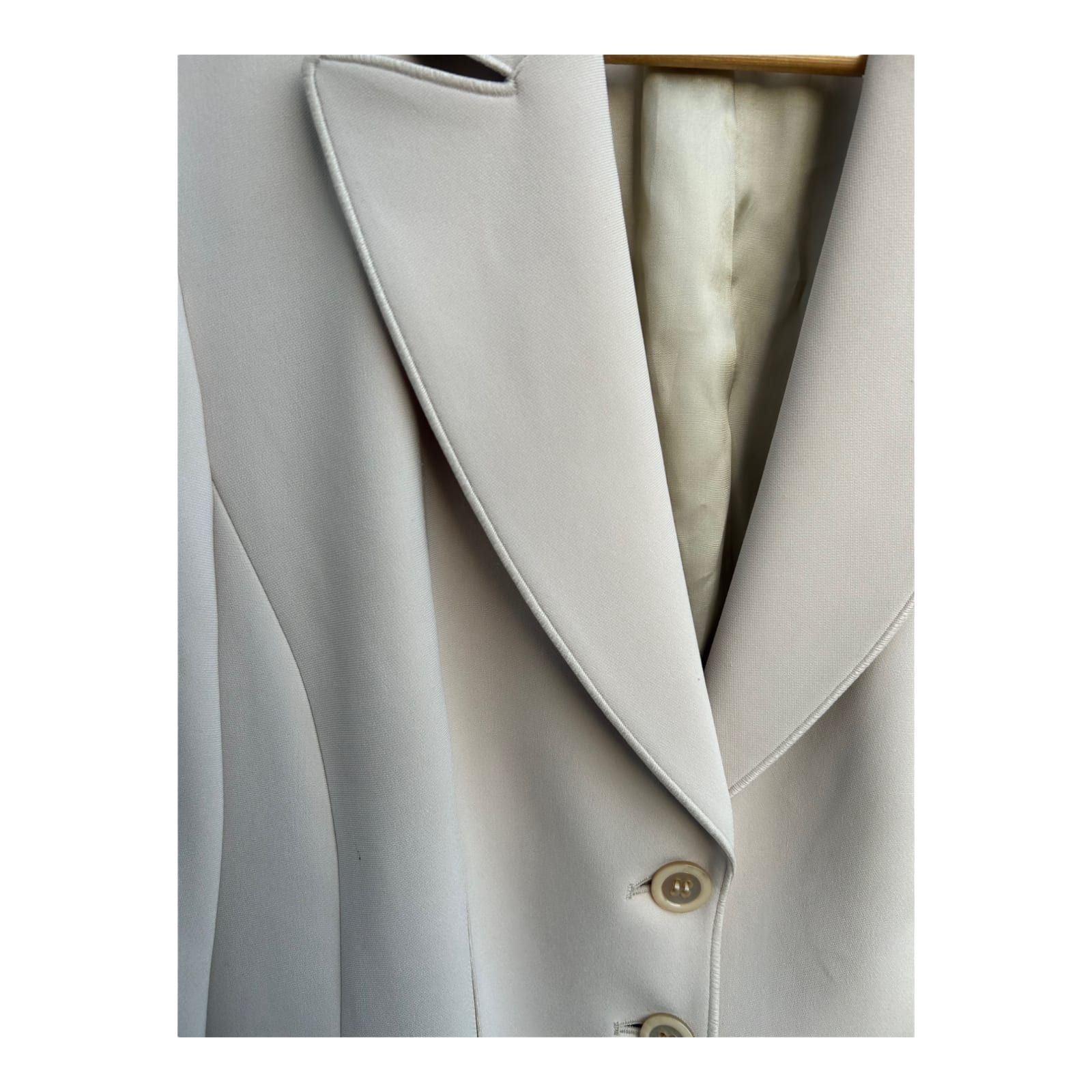 Basler Blazer Damen Gr 42 Beige Klassisch Elegant Triacetat Poly Viskose Futter