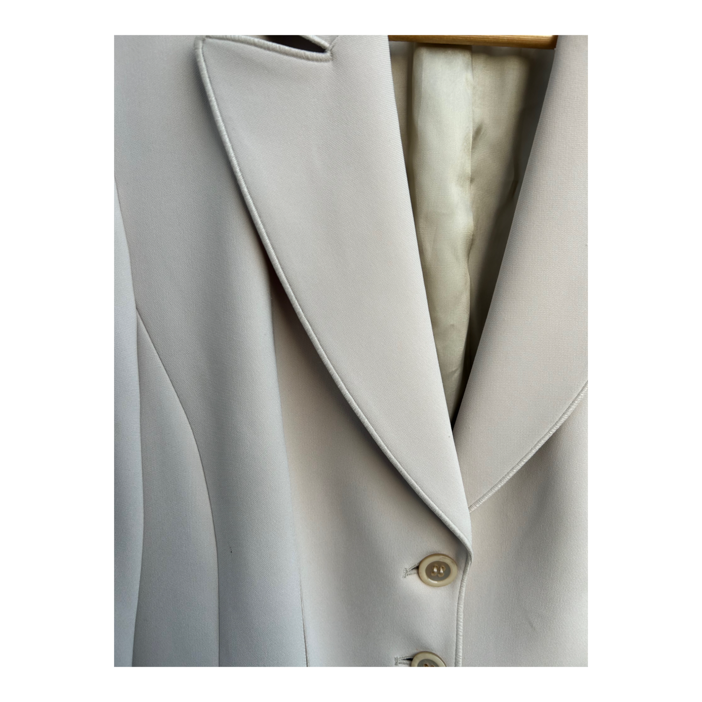 Basler Blazer Damen Gr 42 Beige Klassisch Elegant Triacetat Poly Viskose Futter