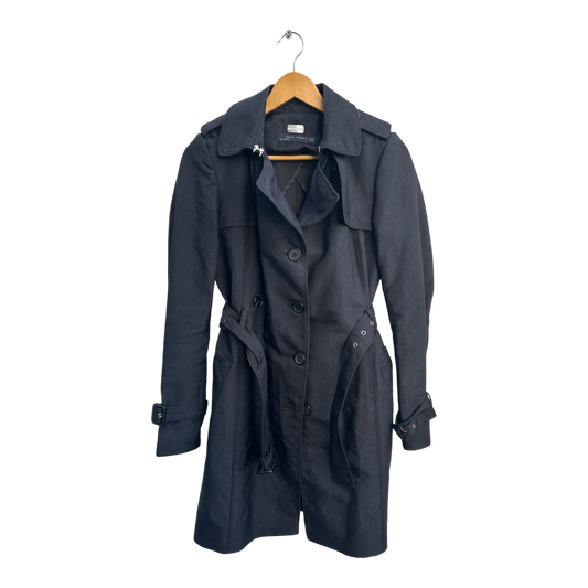 Zara Woman Trenchcoat Damen XS Schwarz Mantel Gürtel Knöpfe Klassisch Elegant
