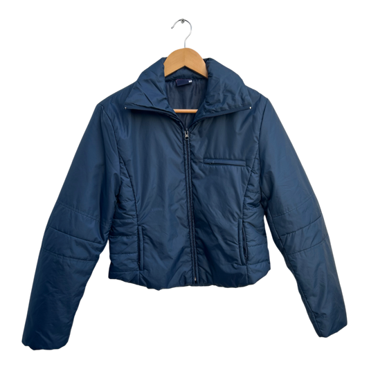 Fishbone Damen Jacke Gr M Blau Kurz Pufferjacke Polyamid Polyester Gefüttert Modern