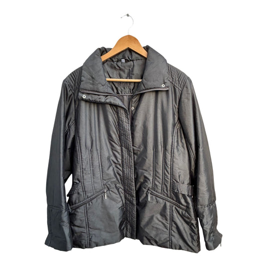 Gina Laura Damen Jacke Gr M Grau Steppjacke Polyamid Polyester Warm Gefüttert