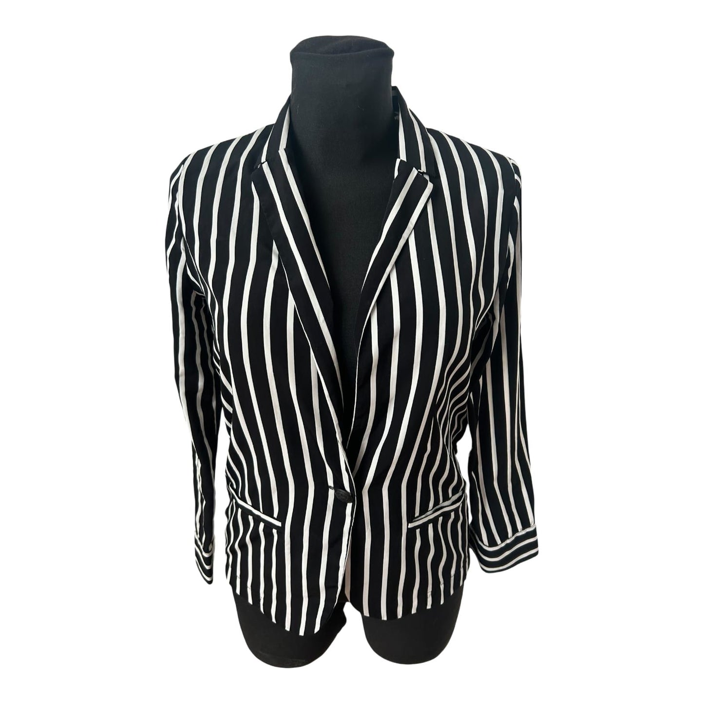 Pimkie Bluse Damen Gr 34 Schwarz Weiss Gestreift Leicht Sommer Elegant Chic
