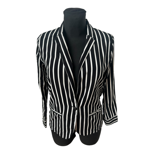 Pimkie Bluse Damen Gr 34 Schwarz Weiss Gestreift Leicht Sommer Elegant Chic