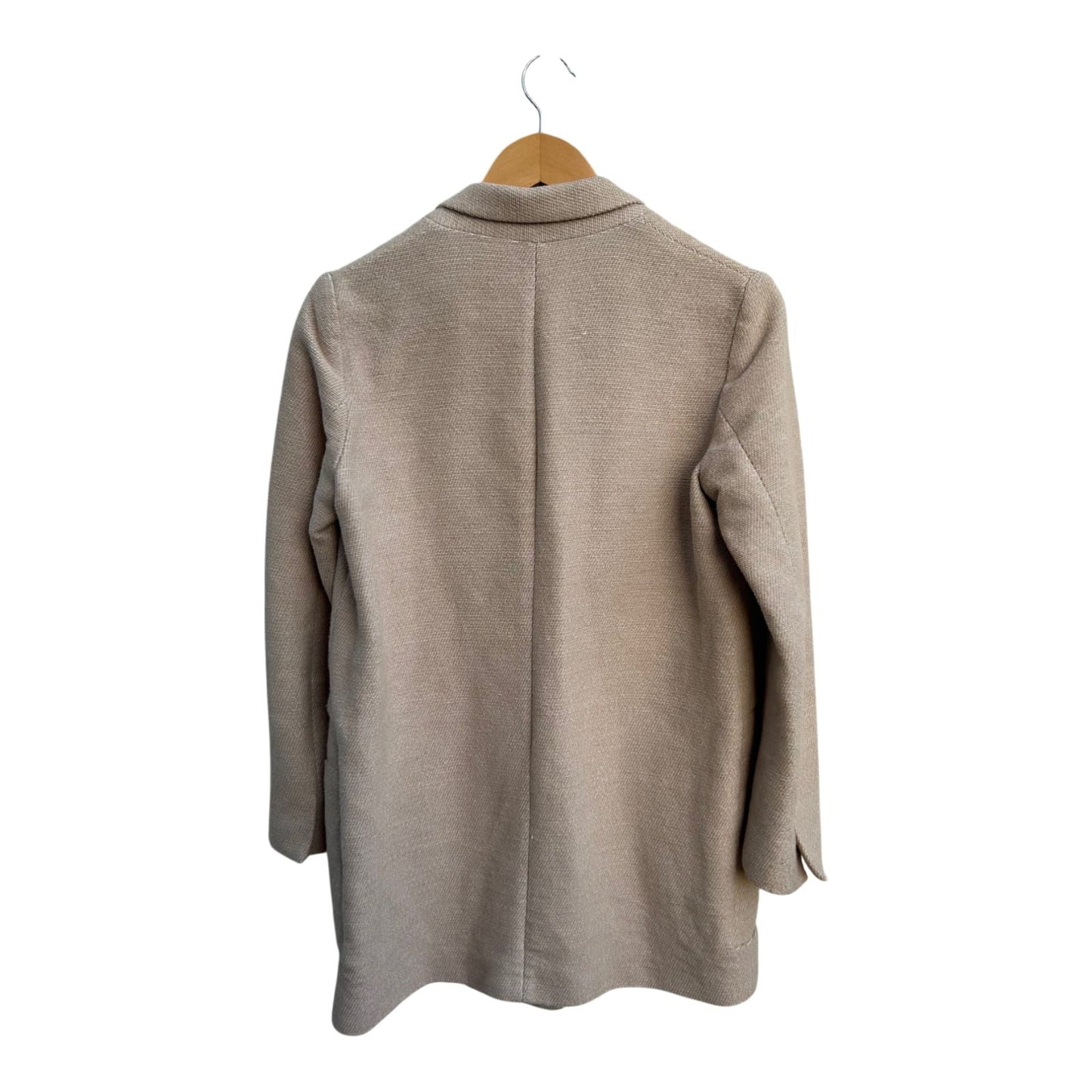 Zara Blazer Damen Gr S Beige Basic Collection Leinen Baumwolle Elegant Jacke Chic