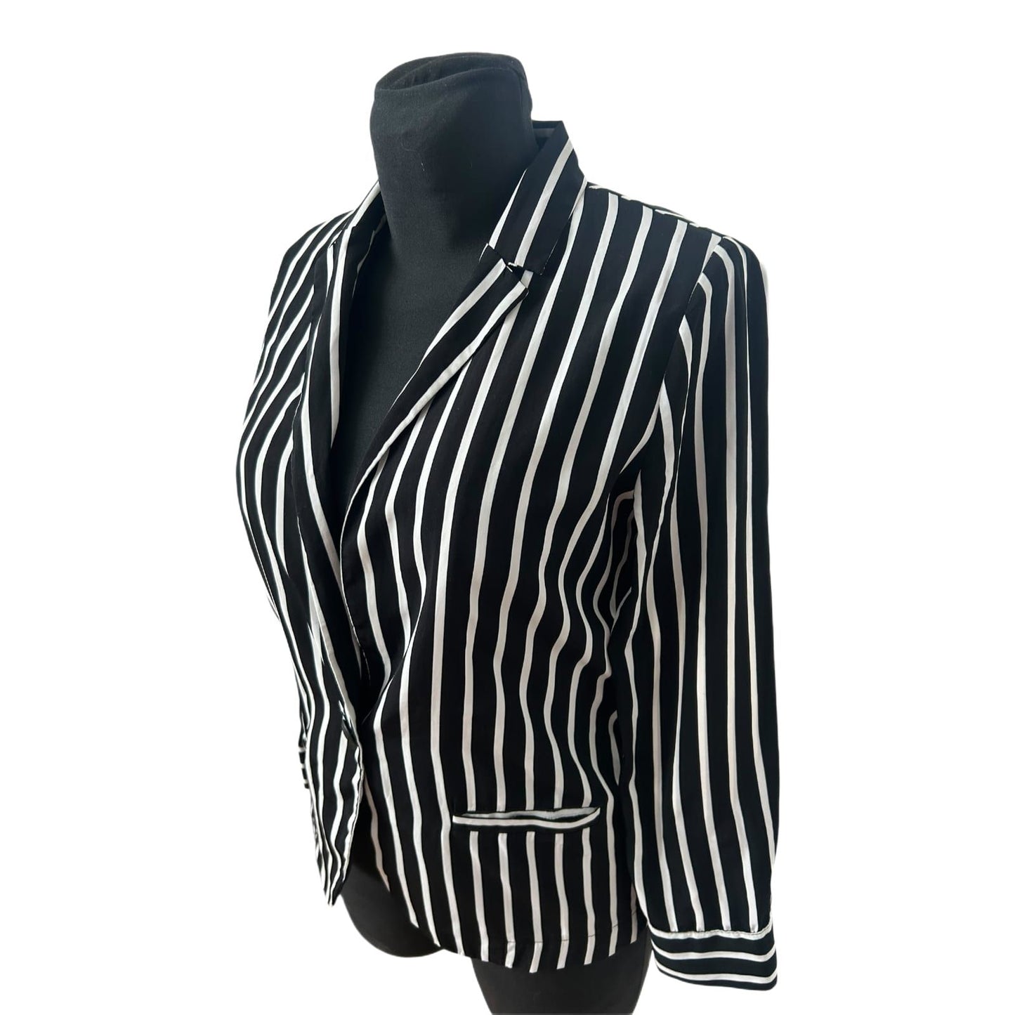 Pimkie Bluse Damen Gr 34 Schwarz Weiss Gestreift Leicht Sommer Elegant Chic