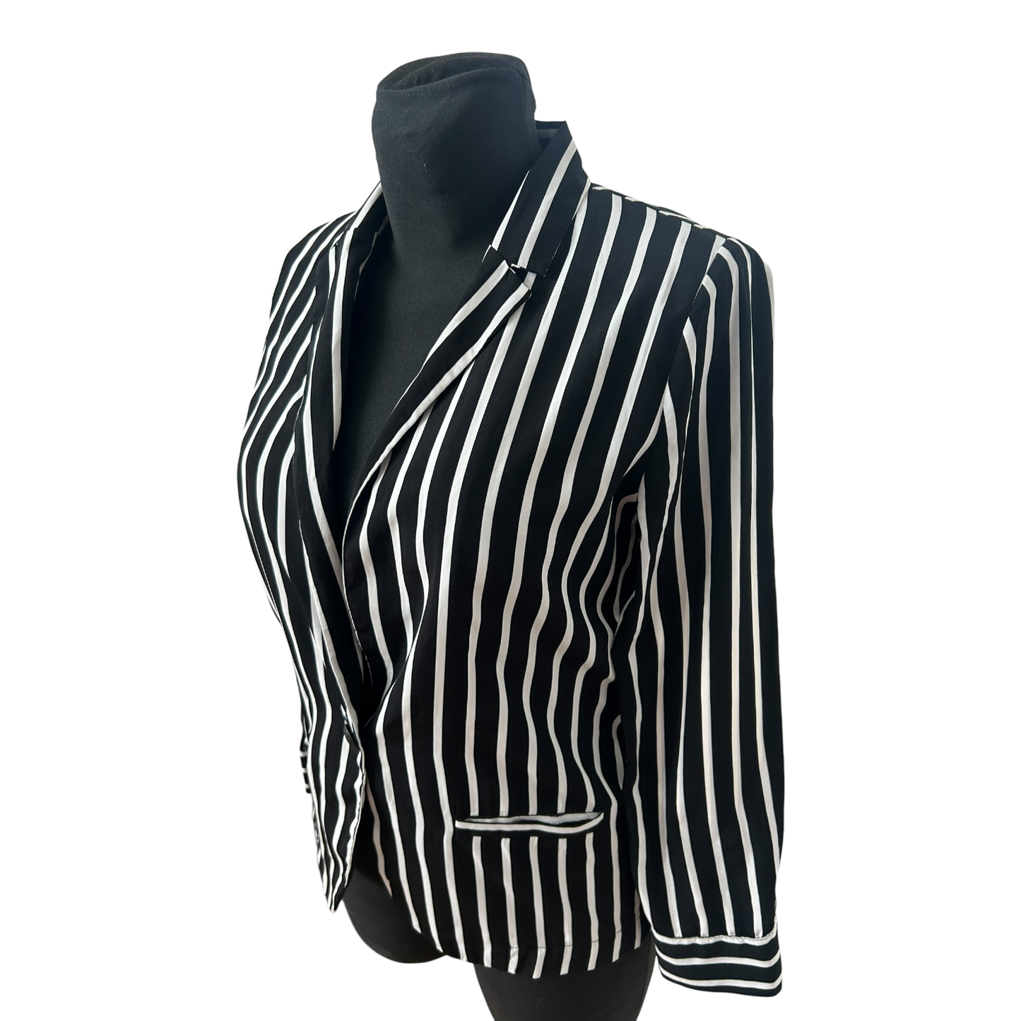 Pimkie Bluse Damen Gr 34 Schwarz Weiss Gestreift Leicht Sommer Elegant Chic