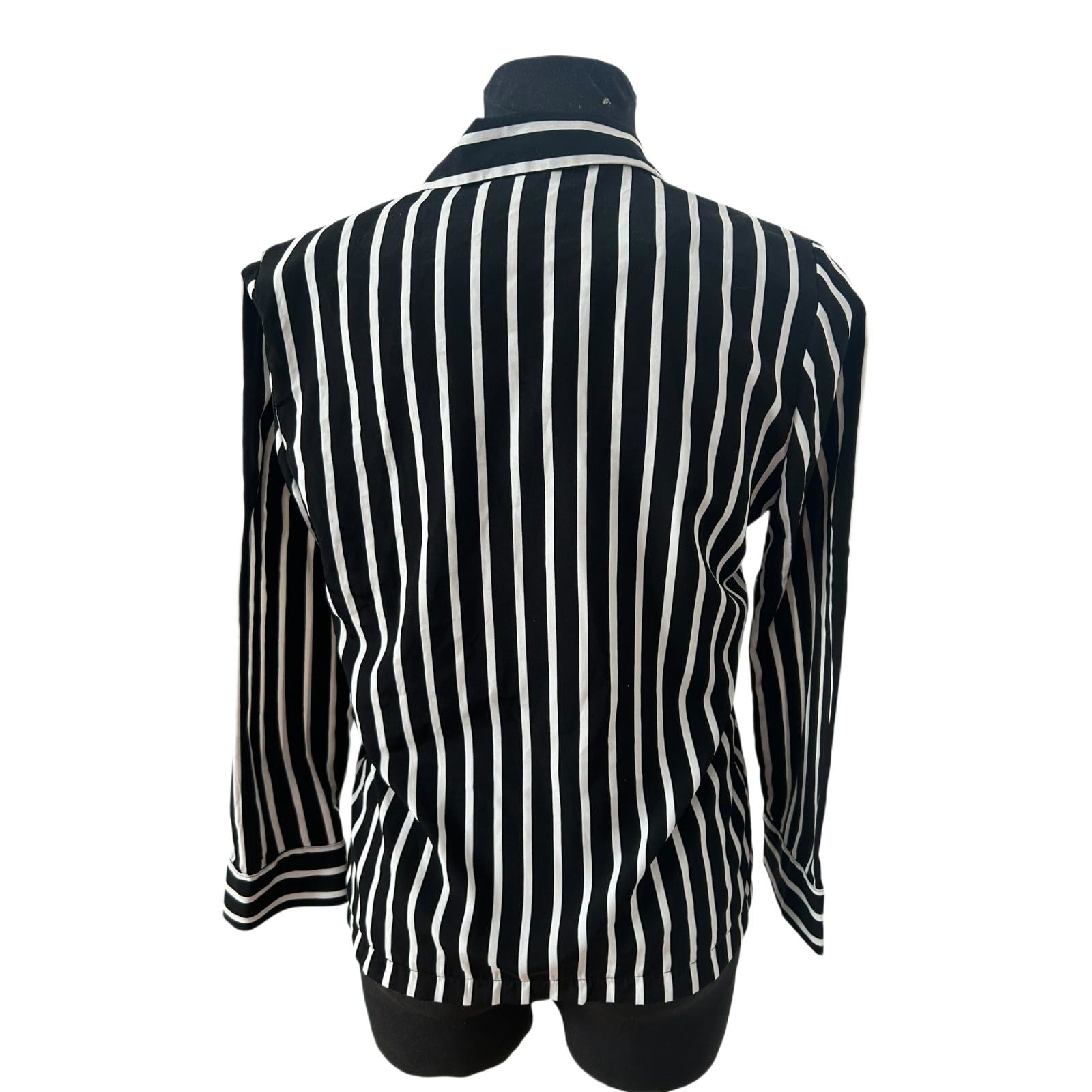 Pimkie Bluse Damen Gr 34 Schwarz Weiss Gestreift Leicht Sommer Elegant Chic