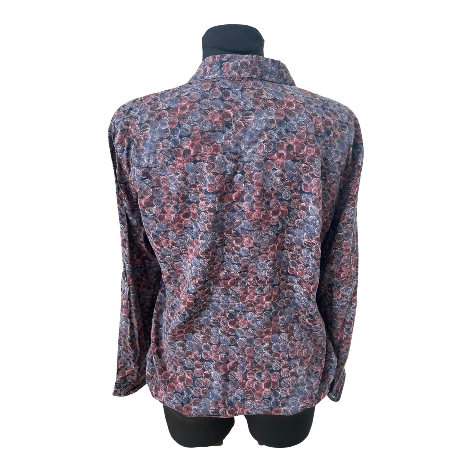 Bonita Bluse Damen Gr 40 Violett Gepunktet Modal Langarm Krempelarm
