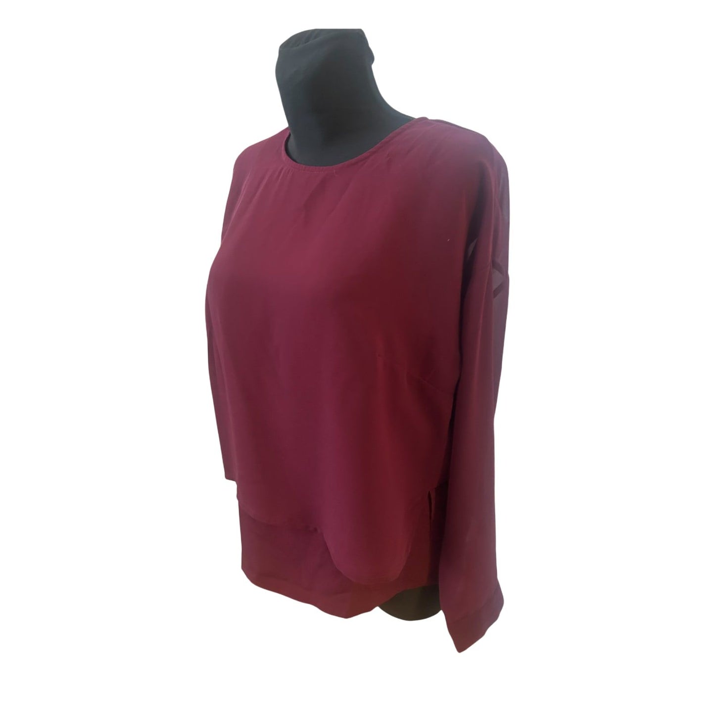 Best Connections Bluse Damen Gr 40 Bordeaux Transparent Elegant Kurzarm