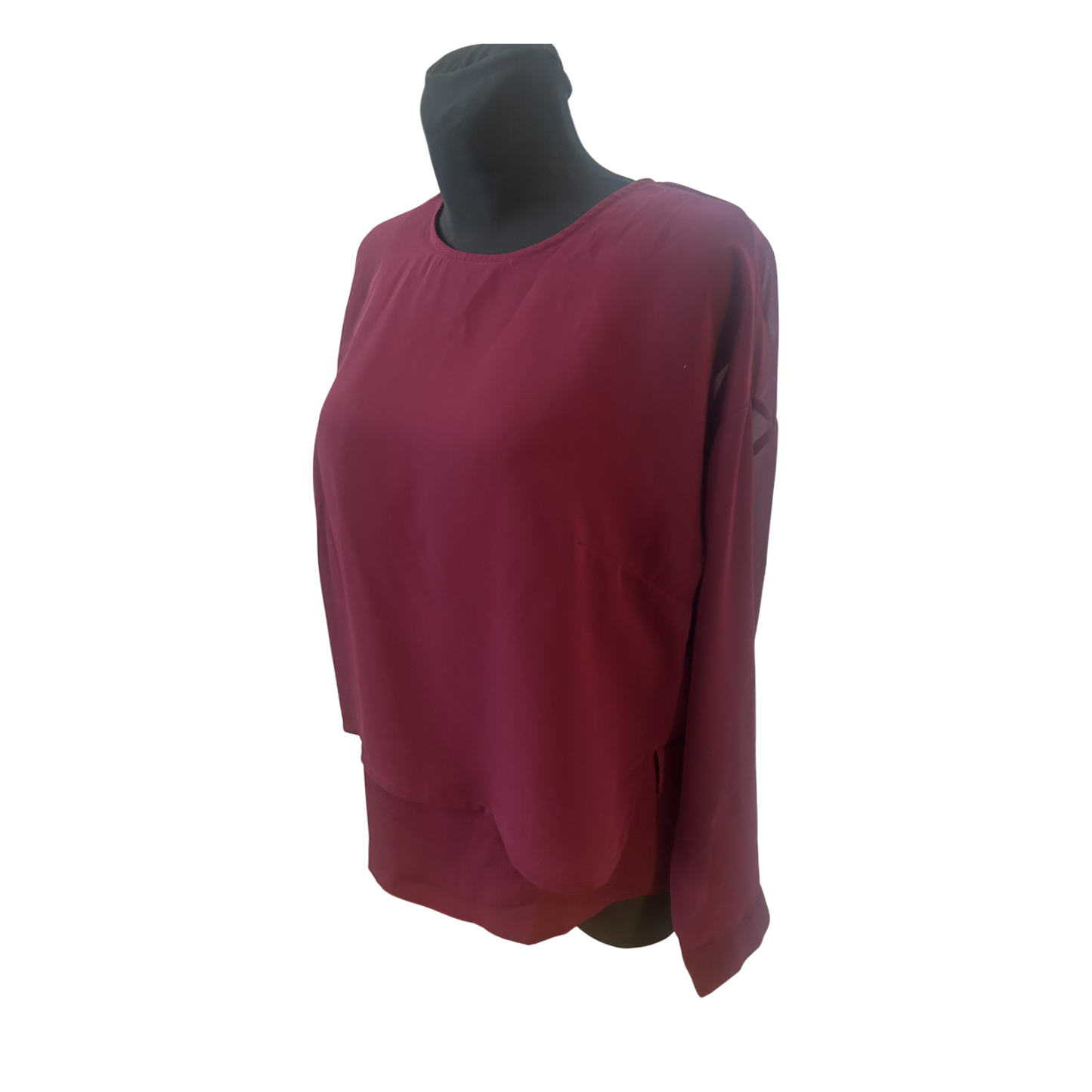 Best Connections Bluse Damen Gr 40 Bordeaux Transparent Elegant Kurzarm