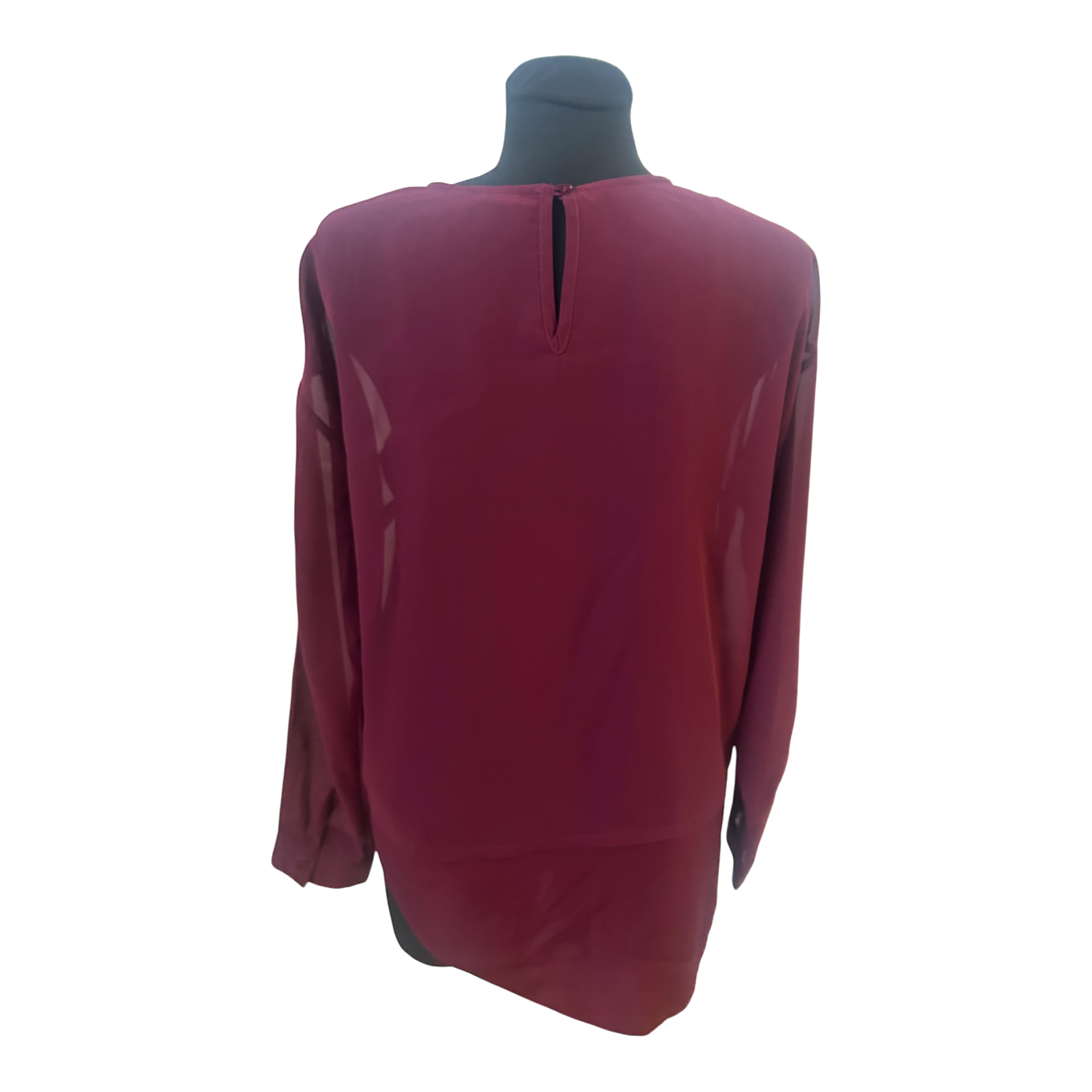 Best Connections Bluse Damen Gr 40 Bordeaux Transparent Elegant Kurzarm