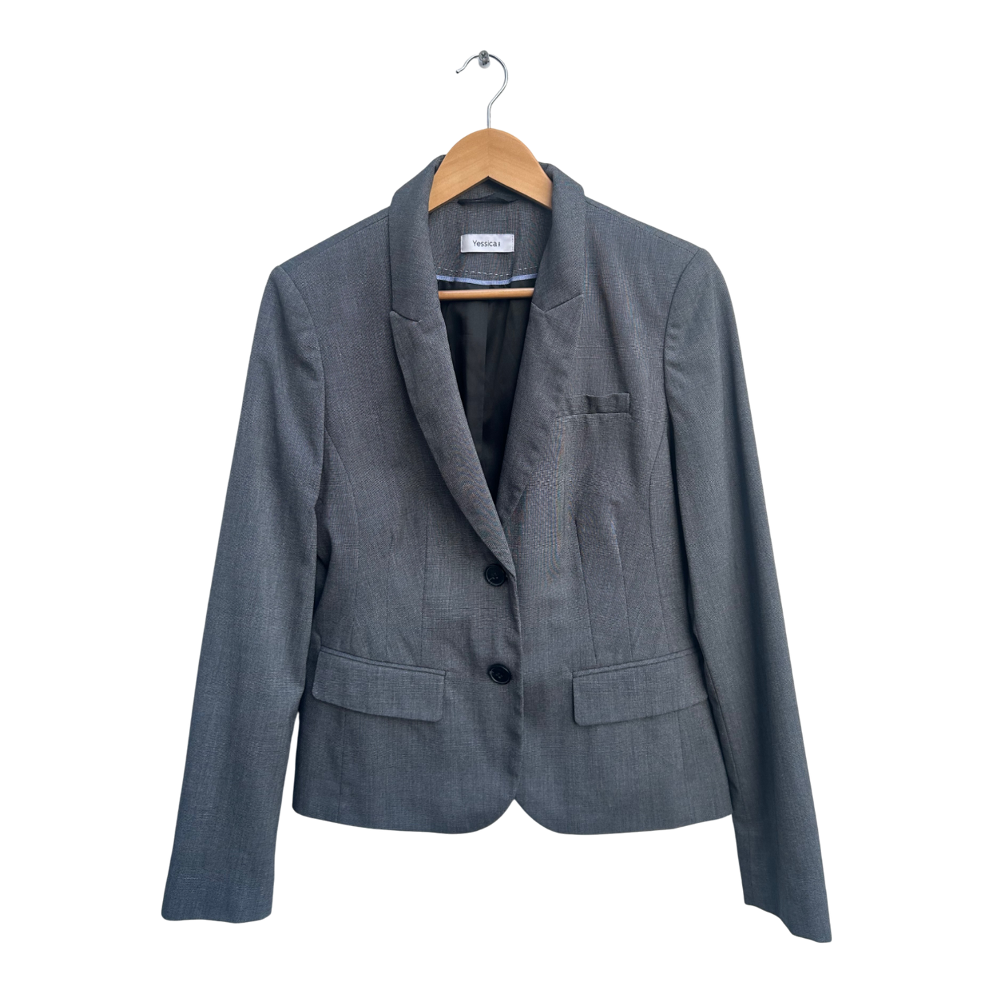 Yessica Blazer Damen Gr 40 Grau Klassisch Elegant Businessjacke Vintage