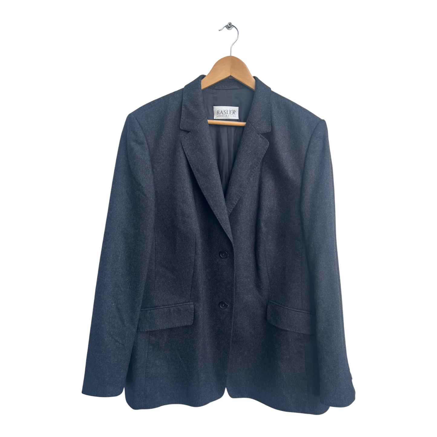 Basler Blazer Damen Gr 48 Dunkelgrau Klassisch Elegant 100 Schurwolle Viskose