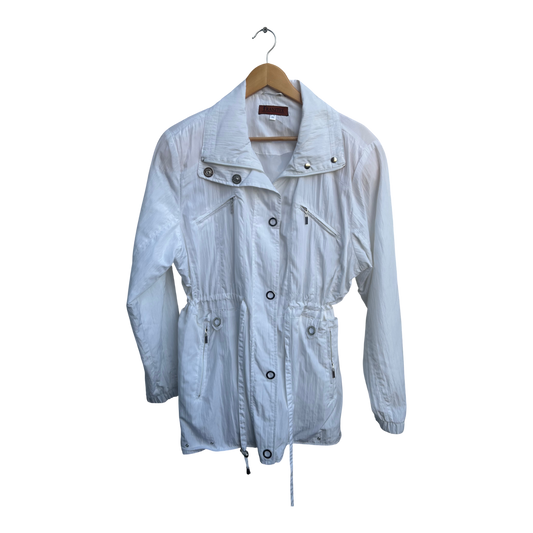 Franztex Damen Jacke Gr XXL Weiß leicht gefüttert Übergangsjacke elegant Vintage